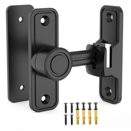 Sliding Barn Door Lock Hardware, 90 & 180 Degree Dual-Purpose Heavy Duty Gate Latches Flip Latch Safety Door Bolt Latch Lock for Garden, Bathroom, Outdoor, Garage (Matte Black)