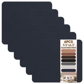 TYJLII Suede Couch Patch Repair Fabric,6-Piece Self-Adhesive Microfiber Patches，Quick Fix Sofa Chair Car Seat,Furniture,Upholstery Repair Kit. (Dark Blue)