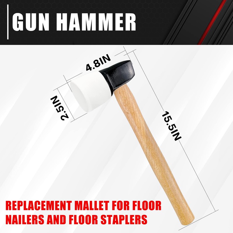 C&T White Rubber Flooring Mallet with Replaceable Head,Non-Marring Head, Wood