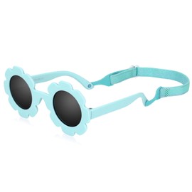 Hifot Baby Sunglasses with Strap, Cute Flower Polarized Sunglasses UV400 Protection for Infant Baby Girl Age 0-24 Months