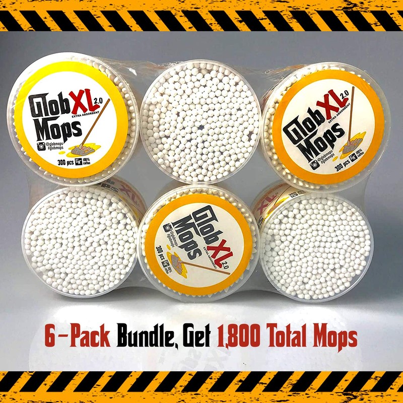 Glob Mops XL Cotton Swabs 6-Pack Bundle | Extra Absorbent