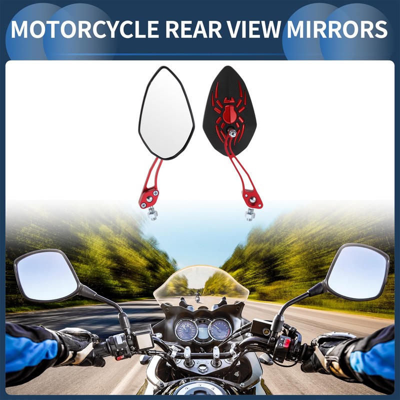INFINAUTO Motorcycle Rear View Mirrors Bar End Side Mirrors Mount