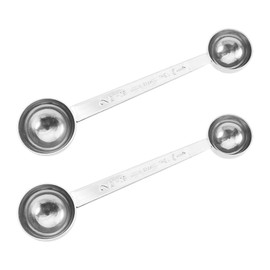 2 Pieces Double-Head Measuring Spoon, Stainless Steel Measuring Spoon, with Scale Measuring Spoon, Protein Powder Dispenser, Coffee Powder Spoon, Roasting Accessories.
