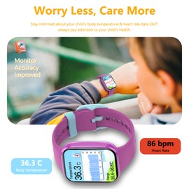 YoYoFit Smart Watch for Girls Boys 6-15 Years, Swim-Friendly Kids Smartwatch with Heart Rate Body Temperature Sleep Monitor, Chores and Rewards Set, Smart Reminder, Pedometer, for Kids