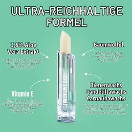 BELWEDER - Protective Lip Balm with Aloe Vera and Vitamin E and Cottonseed Oil - Lip Care Moisture and Regeneration - Transparent Lip Balm Unisex (Pack of 2, 3.5 g)