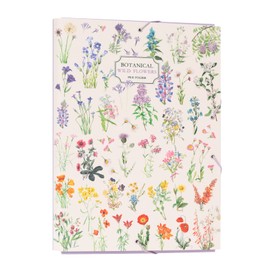 Kokonote Botanical Wild Flowers A4 File Folder | 13.4 x 10 inches - 34 x 25.5 cm | 3 Flap Folder | Document Organizer | School Folder | Document Folder | Cute Stationery
