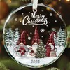 Glass Gnome Christmas Ornament 2025 - Xmas Gift for Women,
