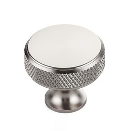 Ravinte 30 Pack Round Stainless Steel Knobs Knurled Single Hole Pulls Solid Brushed Nickel Kitchen Cabinet Hardware Handles for Drawers