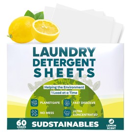 Laundry Detergent Sheets (60 Loads) - Eco Friendly Laundry Soap Detergent Strips I Eco Friendly, Zero Waste, Plastic Free, Planet Friendly 30 Sheets - Lemon- Laundry Sheets