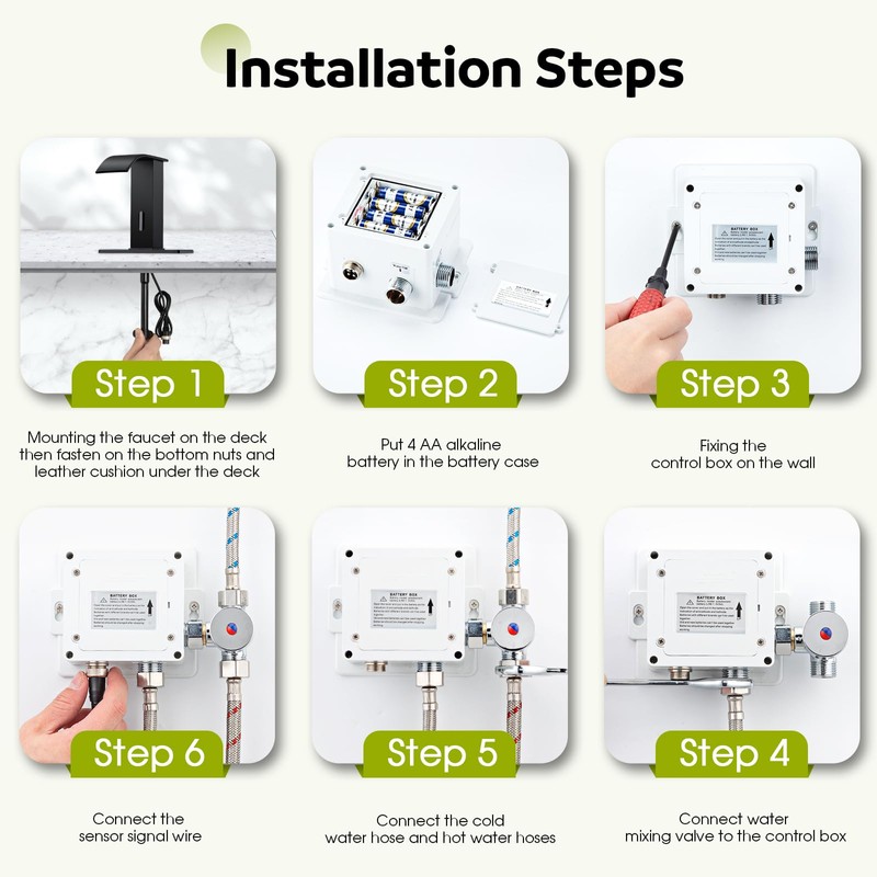 ZHIXINGKX Automatic Motion Sensor Faucet with Waterfall Spout,Stainless Steel Sink