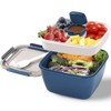1500mL Bento Box Portable Lunch Box with 4 Compartments, Leak