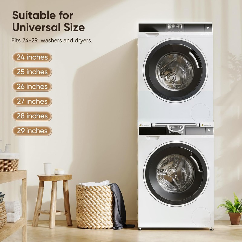 Washer Dryer Stacking Kit, Universal 29"/28"/27"/26"/25"/24"Washer and Dryer Stackable with