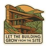 Organic Modern Frank Lloyd Wright Style Architectural Sticker (3" x