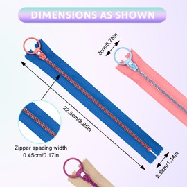 30Pcs Colorful Resin Zippers with Ring Pulls, 8inch Nylon Coil Zippers with Lifting Ring Quoit,Supplies Zippers for DIY Sewing Craft Tailor Bag Garment Tailor Sewing Crafts Clothing (colorful)