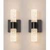 Ditoon Black Sconces Wall Decor Set of 2, Crystal Bathroom