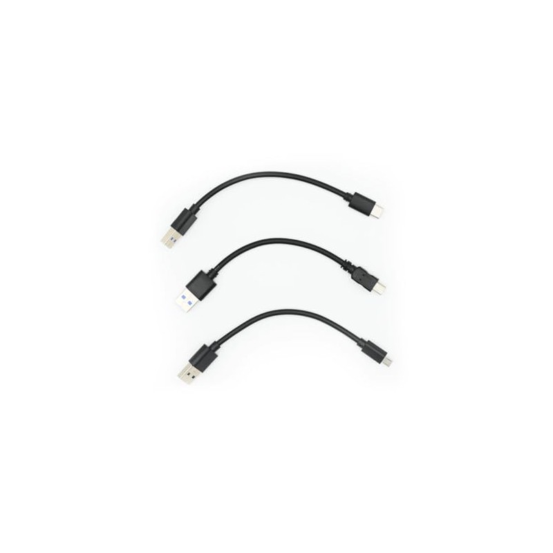 Dongar Set of 3 Short USB 3.0 Cables Including USB-A