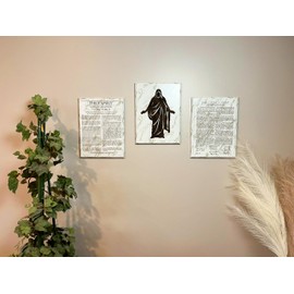 LDS Faith Plaques Proclamation to the World, The Christus, The Living Christ 9x12 inch Marble Finish (All 3 Plaques)