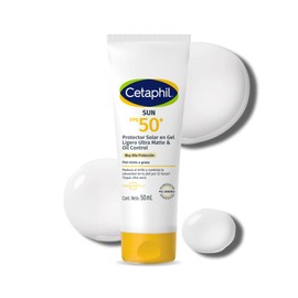 Cetaphil Sun FPS 50+ Gel Ligero Ultra Matte Control Brillo Piel Grasa 50 ml | Reduce brillo por 12 h, efecto mate y toque seco; maximiza protección UV