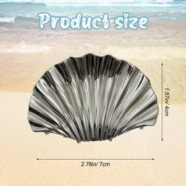 Gray Shell Claw Clip, 2.76'' Seashell Hair Clip, Mermaid Hair Accessories, Metal Seashell Claw Clips, Mermaid Accessories, Extra Large Claws Clips for Thick Hairs, Gray Shell Mermaids Outfit Women