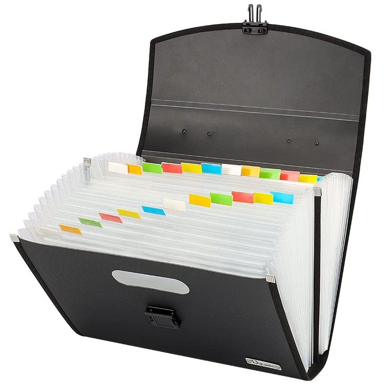 Uquelic Expanding File Folder 26 Pockets - Upgraded Durable Buckle
