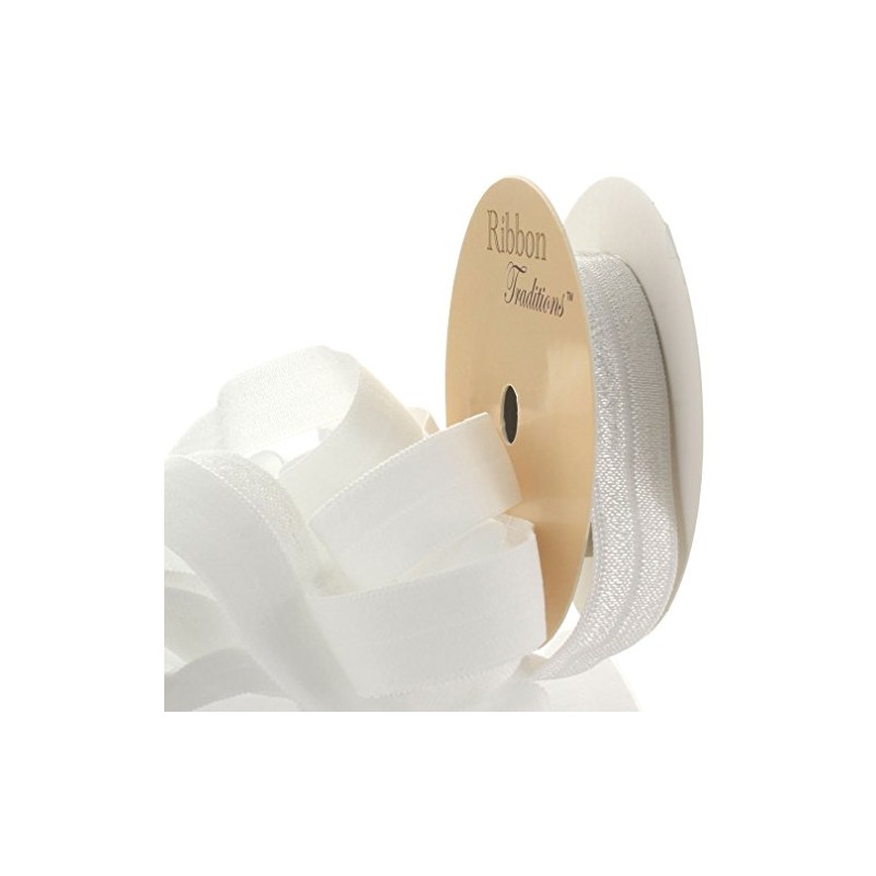 5/8" Fold Over Elastic White 3 Yard