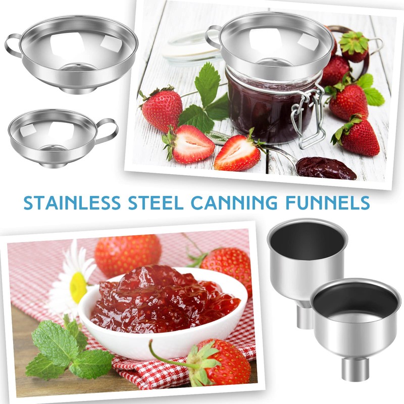 Gejoy 12 Pcs Metal Canning Funnel Set Stainless Steel Mason