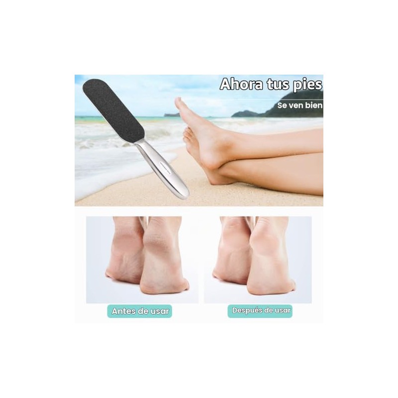 AOPOCKAN TECH Lima profesional de pedicura, doble cara gruesa y