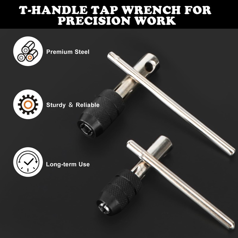 10 Piece Tap Set Adjustable Tap Wrench Set with M3