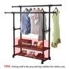 Unbranded Heavy Duty Clothing Garment Rack Rolling Clothes Organizer Double