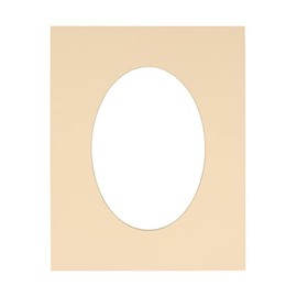 CountryArtHouse Beige Acid Free 17x21 Oval Picture Frame Mat with White Core Bevel Cut for 14x18 Pictures - Fits 17x21 Frame - Pack of 1 Matboard