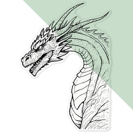 'Lair Guarding Dragon' Clear Sticker Decal – Waterproof Film for Windows, Cars, Walls & Crafts, XL (460mm) (DC00132907)