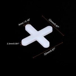 uxcell 300Pcs Tile Spacers 4mm 5/32" Wall Floor Tile Plastic Cross Spacer for Ceramic Tile Installation, White