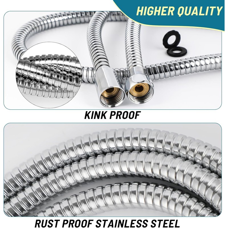 Shower Hose Extra Long 79 Inch, Stainless Steel Handheld Shower