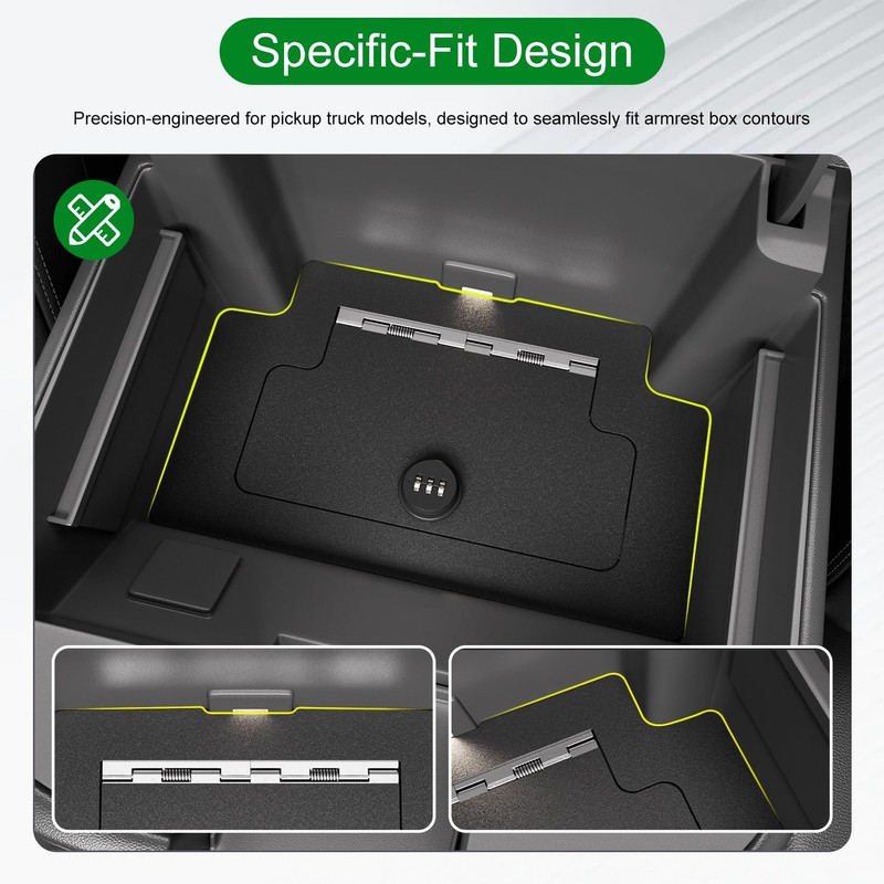 CZmenghe Center Console Safe Vault Compatible with 2023-2025 Chevy Silverado