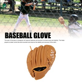 Baseball Glove, Men's Baseball Glove for Adults and Teenagers, Baseball and Softball Gloves, Performance Composite Leather Baseball Gloves (Brown)