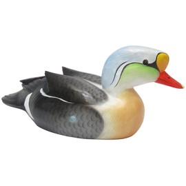 Brave Wings Hand Carved Wooden Decoy Duck ~ King Eider Duck 26cm Long ~ Ornament Sculpture Figurine Statue Unique Table Decoration Home Decor ~ 5254
