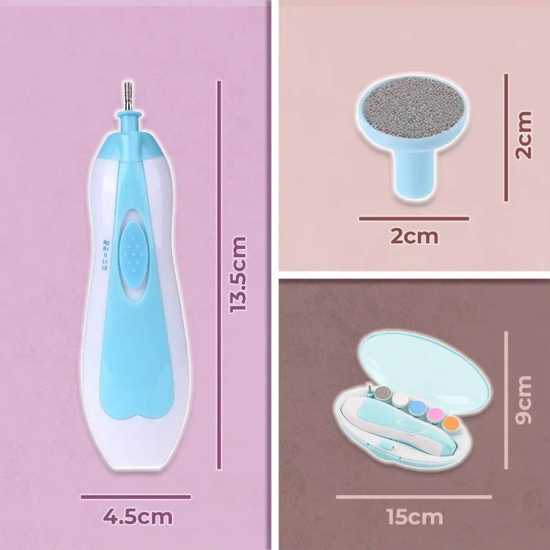 Limador De Uñas Para Bebé Eléctrico Con Estuche Set 8