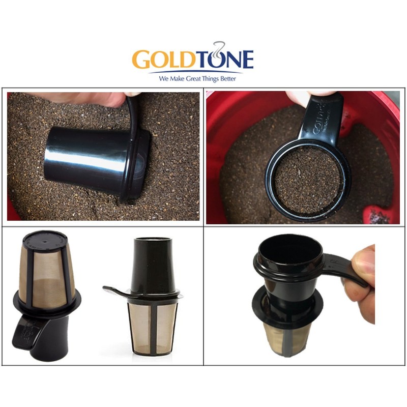 GoldTone 2-in-1 Reusable 1 Ounce Coffee Scoop and Tamper -