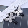 Cimenexe Bohemian Crystal Butterfly Dangle Earrings Silver Amethyst Butterfly Drop
