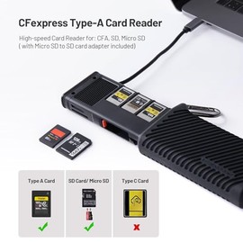 PGYTECH CreateMate - Lector de tarjetas USB 3.2 CFexpress A, lector de tarjetas SD de 10 GBps para fotógrafo (CFexpress-A, negro)