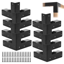 Rasugarlary Work Bench Brackets, 2 x 4 Steel Corner Brackets Right Angle Corner Support Bracket for DIY Shelving Work Table Furniture Repairs (Actual 1.5"x3.5"), 8 Pieces