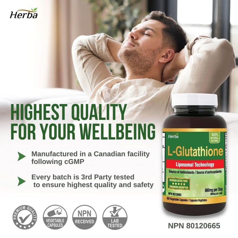 Herba Liposomal Glutathione Supplement - 600mg Per Day | 60