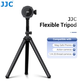 JJC Magnetic Flexible Tripod for Smartphones Action Camera & Compact Mirrorless Camera - Portable & Bendable Octopus Tripod for Vlogging Live Streaming Creator Film-making