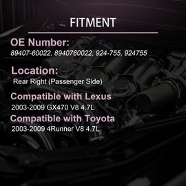 YIHOVY Ride Height Level Sensor fit for Lexus 2003 2004 2005 2006 2007 2008 2009 GX470 V8 4.7L, fit for Toyota 2003-2009 4 Runner V8 4.7L, 89407-60022, 8940760022, 924-755, Rear Right Passenger Side