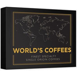 Gourmet Coffee Gift Set - WORLD'S COFFEES | Ground Coffee 300g (6 x 50g) - 6 Finest Single Origin | Hamper Style Gift Idea for Him & Her