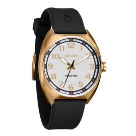 NIXON Mullet A1365 - Light Gold/White -100m Water Resistant Unisex Analog Fashion Watch (38mm Watch Face, 20mm Silicone Band)