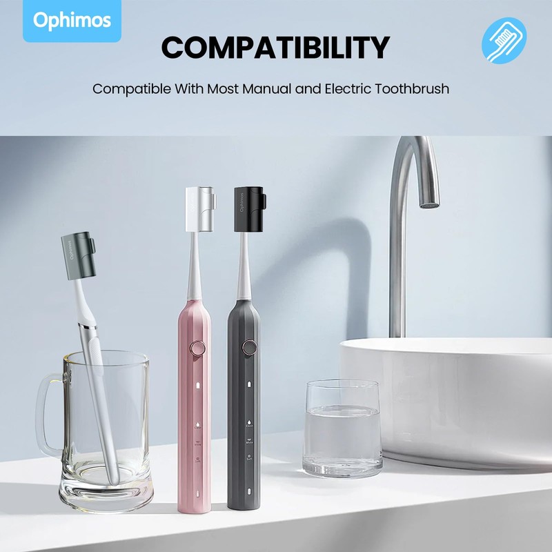 Ophimos Aluminum Alloy Toothbrush Head Cover/Cap/Protector Case, Eco-Friendly & Anti-Cracking,