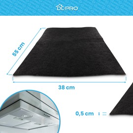 DL-pro Carbon Filter Mat Activated Carbon Filter 38 x 55 cm for Respekta MI 150 K Can be Cut to Size Universal for Cooker Hood
