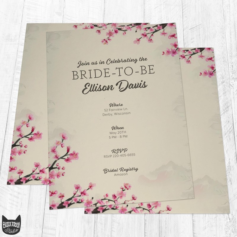 Cherry Blossom Paper - 60 Sheets Pretty Stationery Paper for