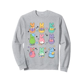 Bunny Reading Books Easter Day Librarian Teacher Book Sweatshirt